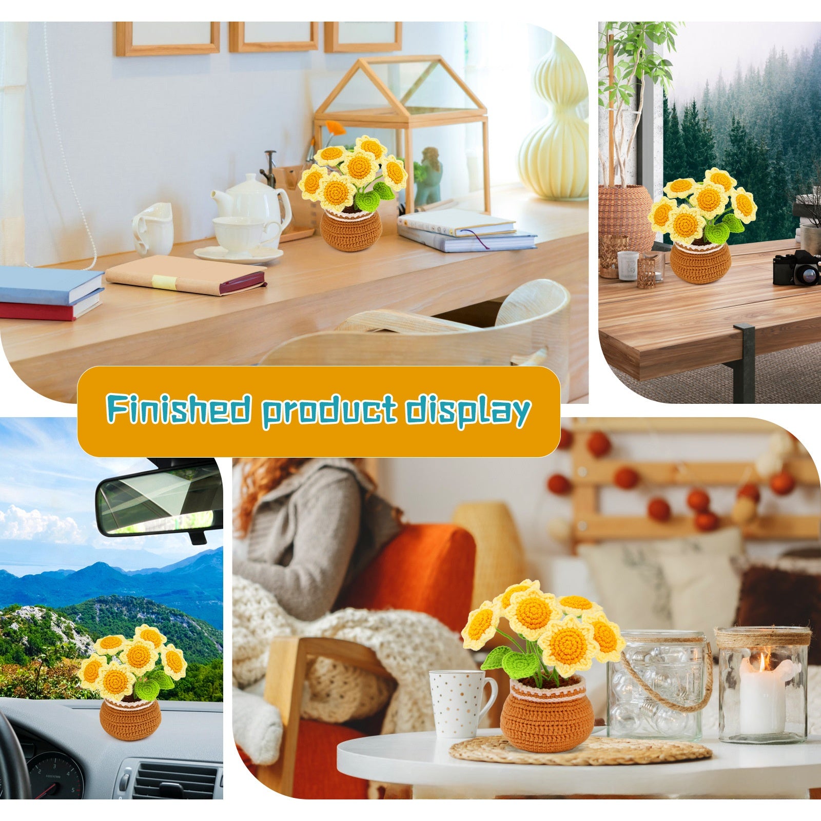 Cross-Border handmade crochet material pack knitted DIY yarn bouquet potted plant style combination set