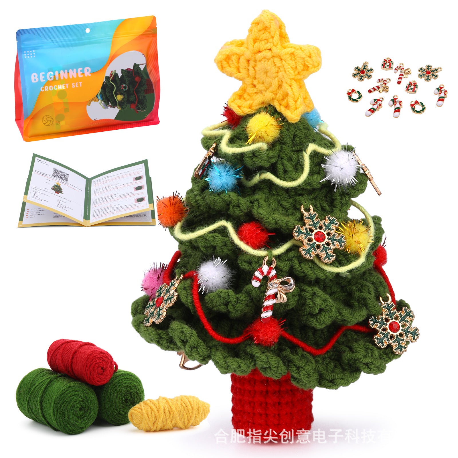 Crochet Kit for Beginners, Crochet Starter Kits, Amigurumi Craft Knitting Crocheting Kits Diy Yarn Knitting Christmas Decoration Pendant Gift with Step-by-Step Video Tutorials