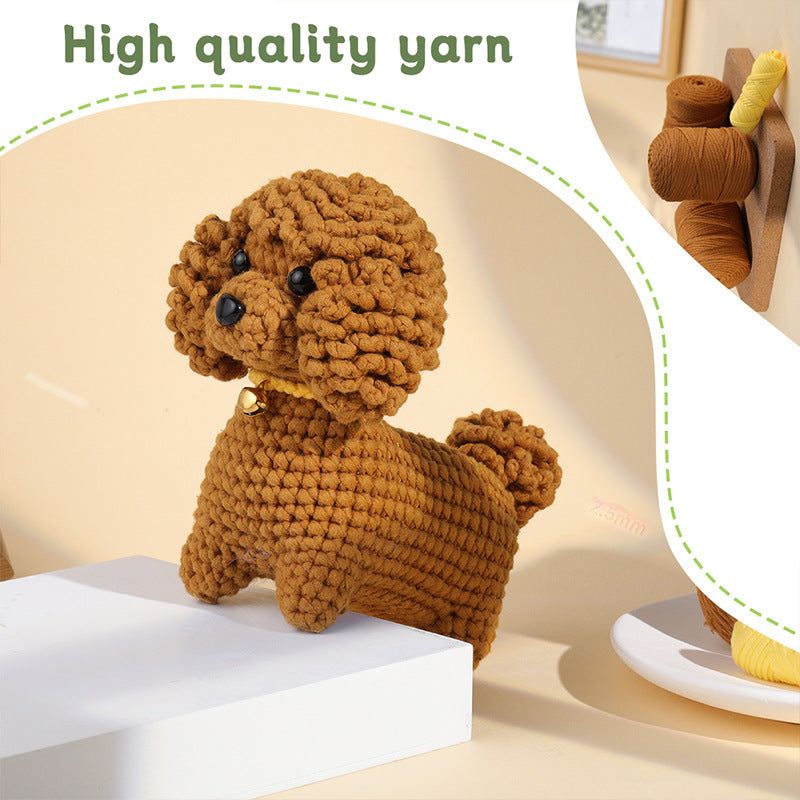 Crochet Kit for Beginners, Crochet Starter Kits, Amigurumi Craft Knitting Crocheting  Teddy dog Kits with Step-by-Step Video Tutorials