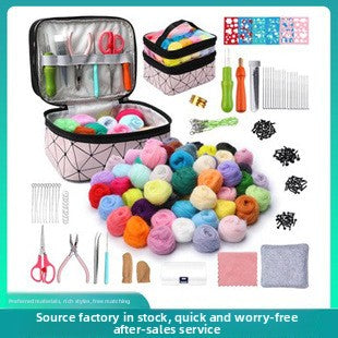 Wool felt set, beginner tool kit, Wool felt poke, material tool storage