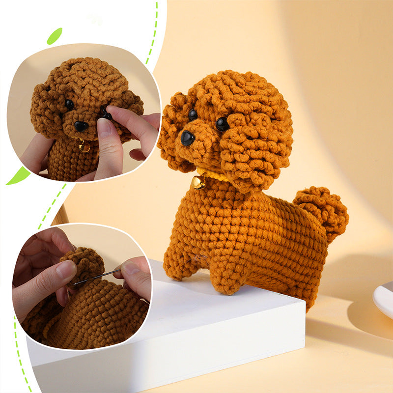 Crochet Kit for Beginners, Crochet Starter Kits, Amigurumi Craft Knitting Crocheting  Teddy dog Kits with Step-by-Step Video Tutorials