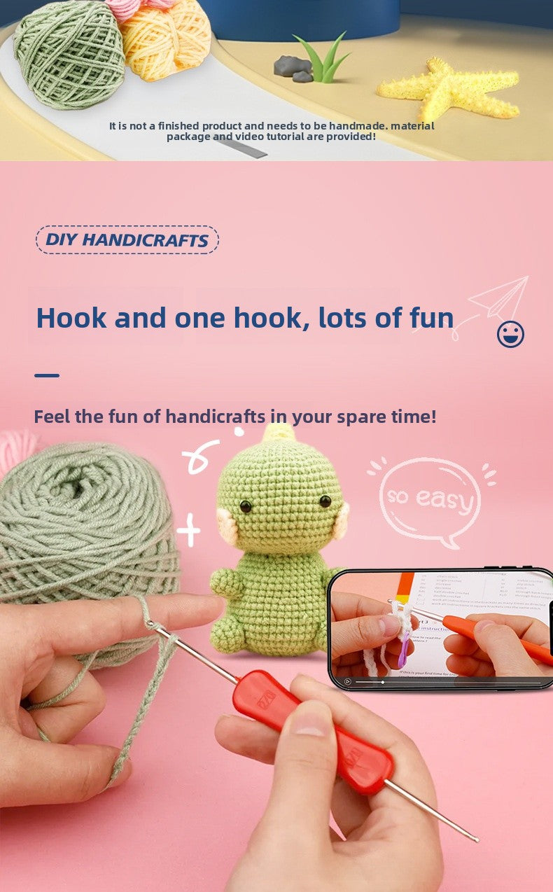 Crochet Kit for Beginners, Crochet Starter Kits, Amigurumi Craft Knitting  creative dinosaur  Crocheting Kits with Step-by-Step Video Tutorials