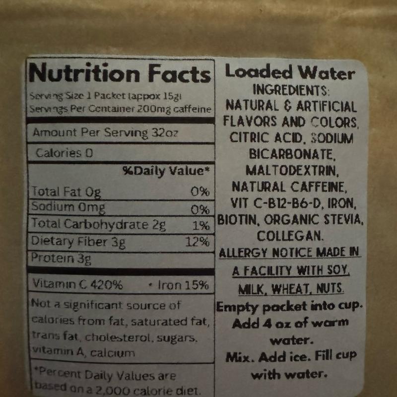 Loaded Waters Caffinated Flavored - Energy Refreshing Beverage 200mg Natural Caffeine Sugar Free Gluten Free 50 Flavors Mixed Drink Powder