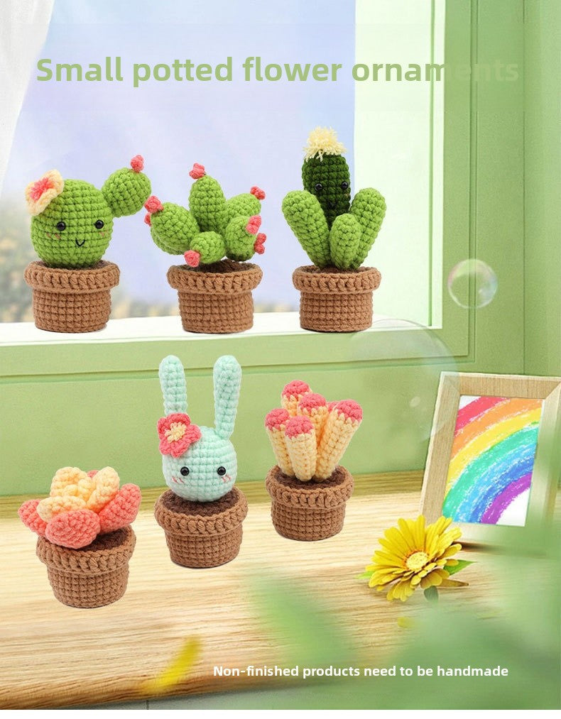Crochet Kit for Beginners, Crochet Starter Kits, Amigurumi Craft Knitting Crocheting  cactus succulent pot plant kit with Step-by-Step Video Tutorials