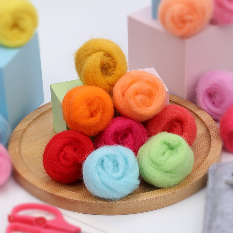 Wool felt set, beginner tool kit, Wool felt poke, material tool storage