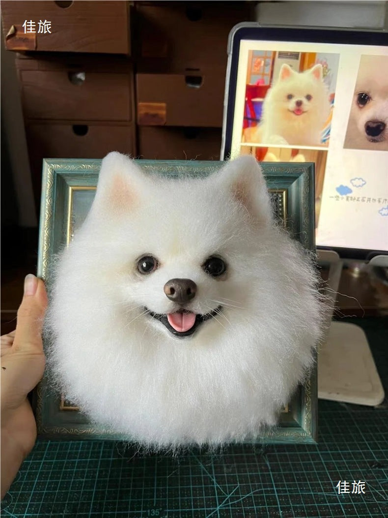 Wool Felt DIY Pet Cat  dog Puppy Full Body Gift Living Room Photo Frame Custom Design