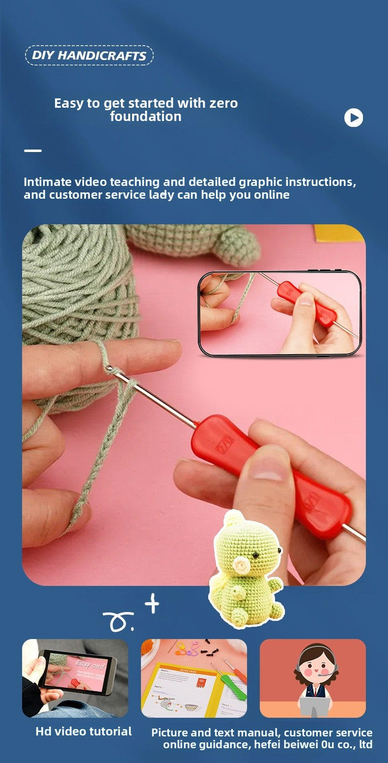 Crochet Kit for Beginners, Crochet Starter Kits, Amigurumi Craft Knitting  creative dinosaur  Crocheting Kits with Step-by-Step Video Tutorials