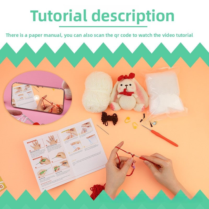 Crochet Kit for Beginners, Crochet Starter Kits, Amigurumi Craft Knitting Crocheting  rabbit Kits with Step-by-Step Video Tutorials