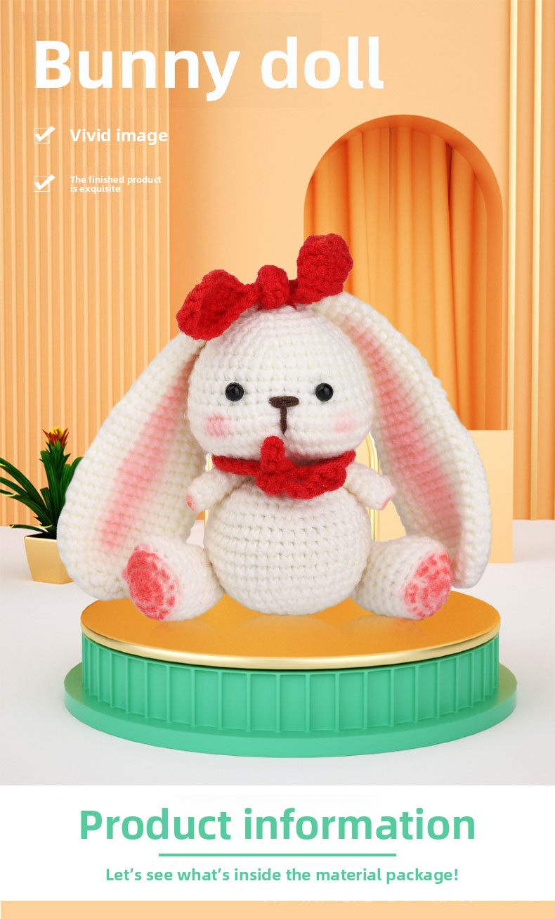 Crochet Kit for Beginners, Crochet Starter Kits, Amigurumi Craft Knitting Crocheting  rabbit Kits with Step-by-Step Video Tutorials