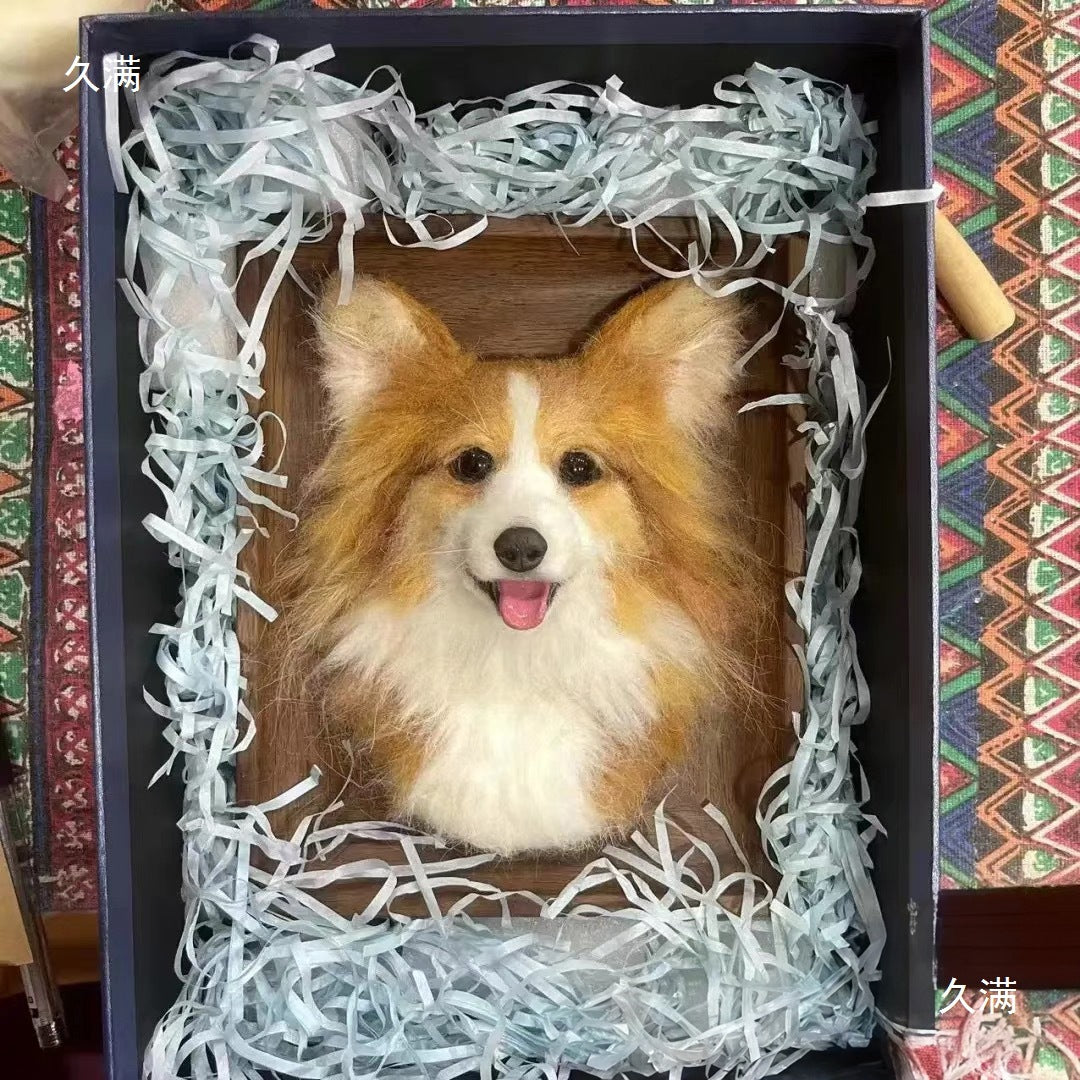 Wool Felt DIY Pet Cat  dog Puppy Full Body Gift Living Room Photo Frame Custom Design