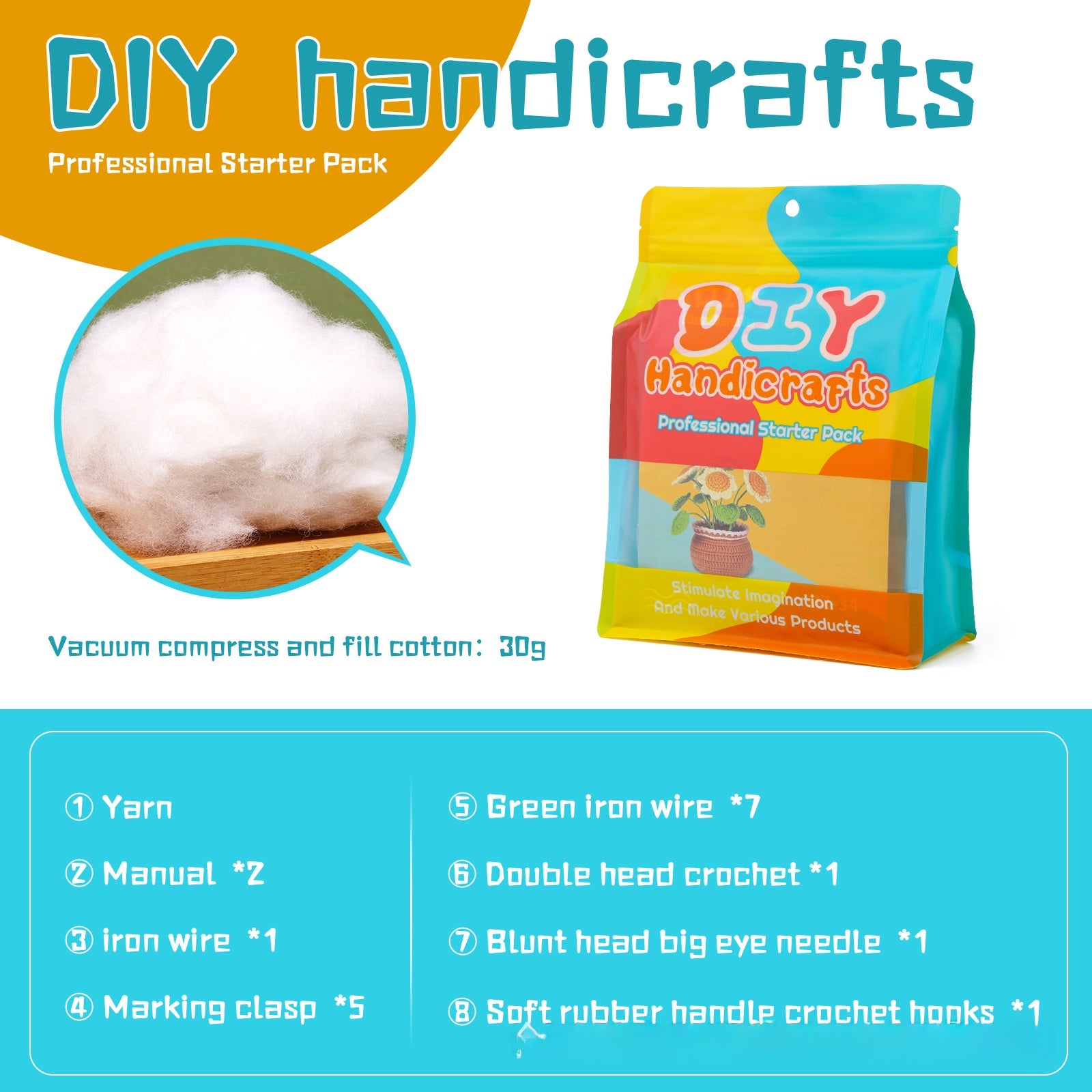 Cross-Border handmade crochet material pack knitted DIY yarn bouquet potted plant style combination set
