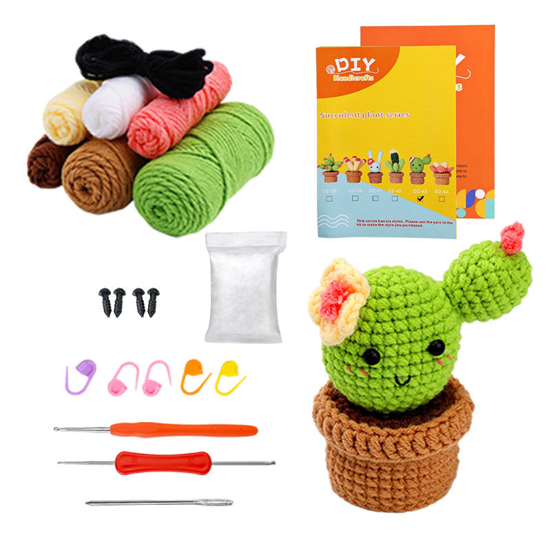 Cross-Border handmade crochet material pack knitted DIY yarn bouquet potted plant style combination set