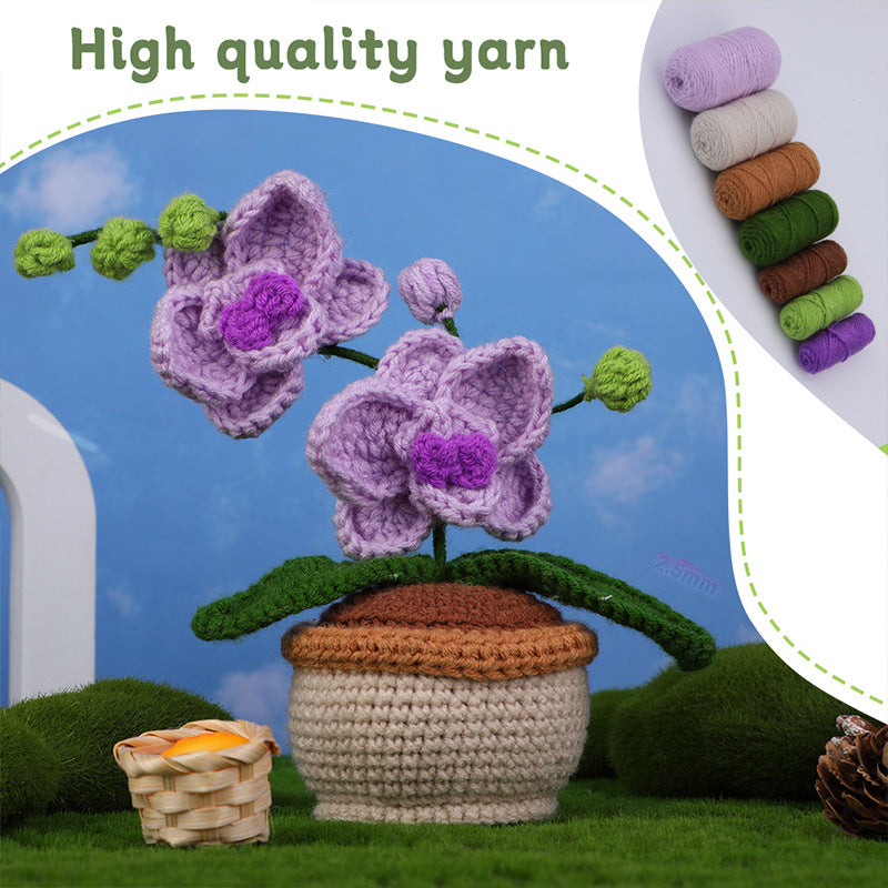 Crochet Kit for Beginners, Crochet Starter Kits, Amigurumi Craft Knitting Crocheting Kits Phalaenopsis   with Step-by-Step Video Tutorials
