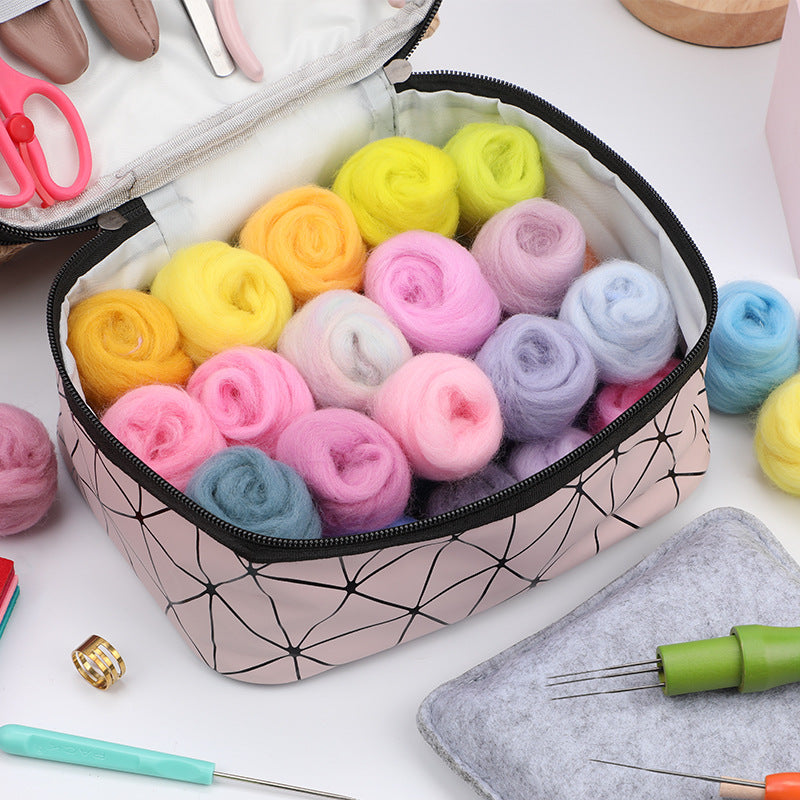 Wool felt set, beginner tool kit, Wool felt poke, material tool storage