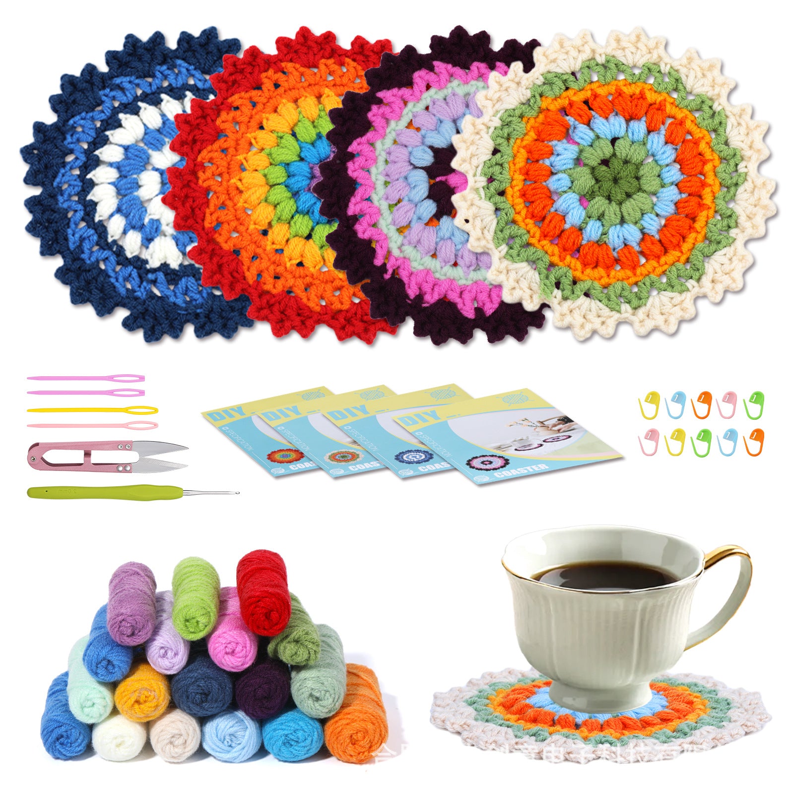 Cross-Border handmade crochet material pack knitted DIY yarn bouquet potted plant style combination set