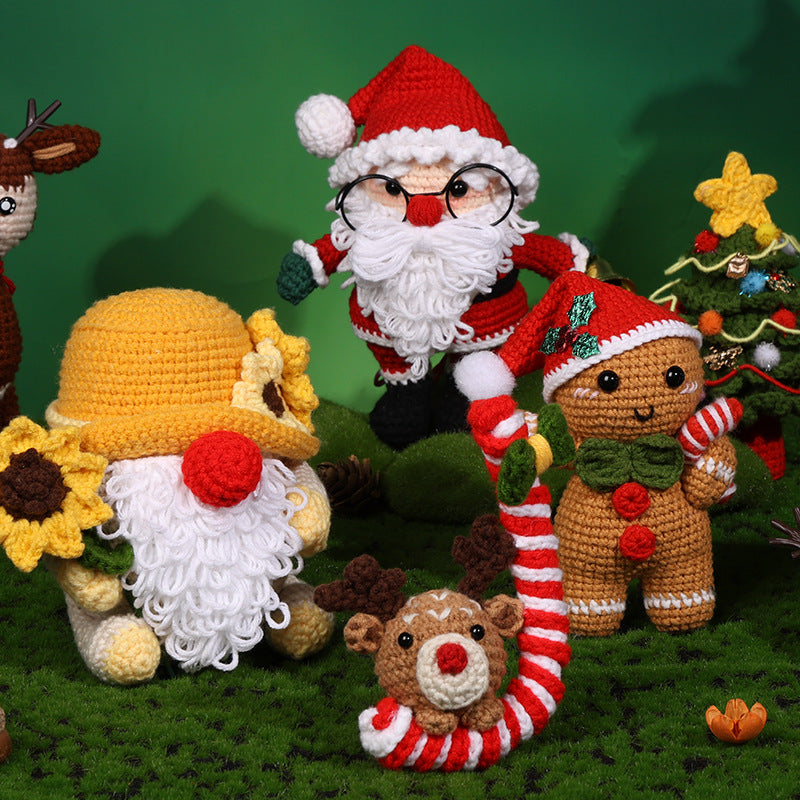 Crochet Kit for Beginners, Crochet Starter Kits, Amigurumi Craft Knitting Crocheting Kits Diy Yarn Knitting Christmas Decoration Pendant Gift with Step-by-Step Video Tutorials