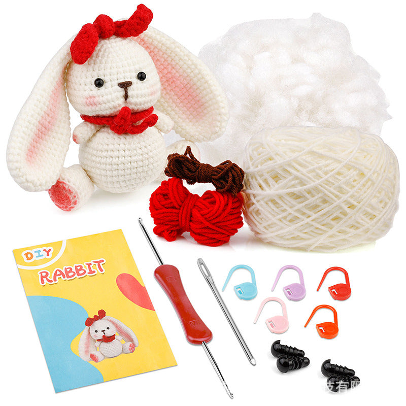 Crochet Kit for Beginners, Crochet Starter Kits, Amigurumi Craft Knitting Crocheting  rabbit Kits with Step-by-Step Video Tutorials