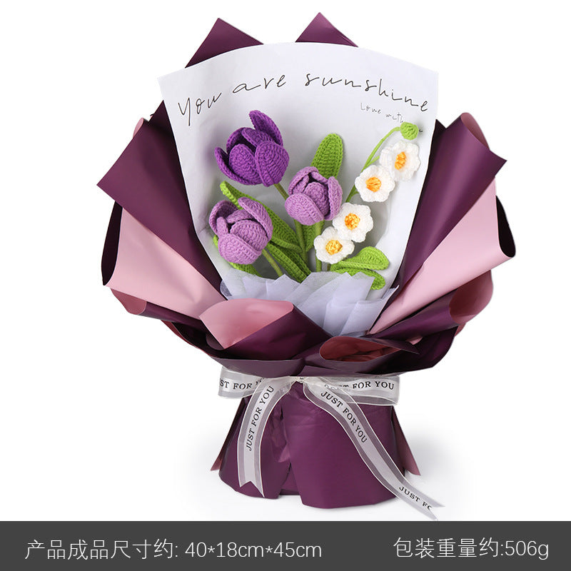 Cross-Border handmade crochet material pack knitted DIY yarn bouquet potted plant style combination set