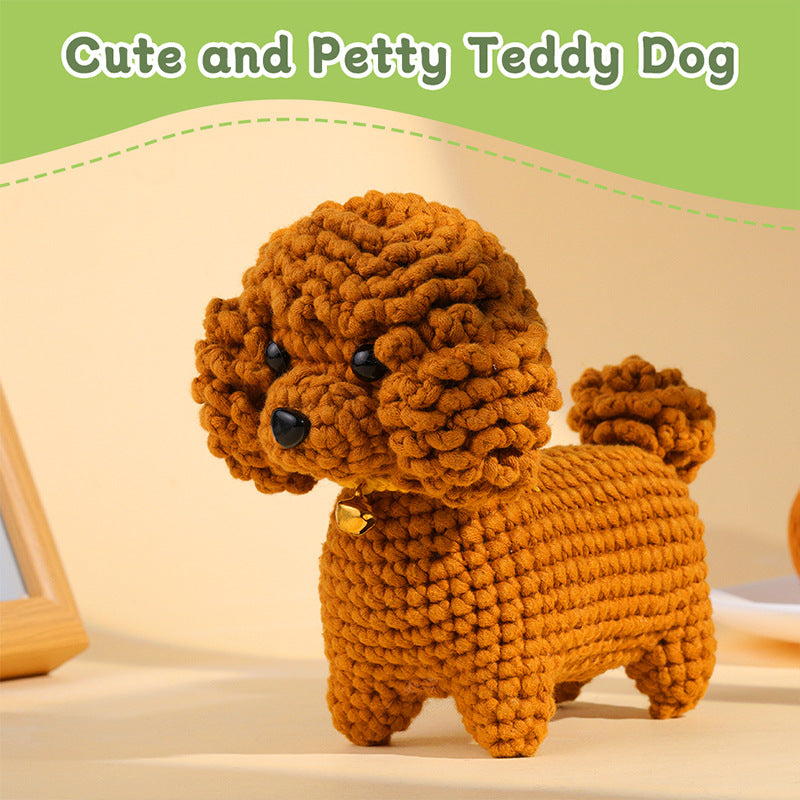 Crochet Kit for Beginners, Crochet Starter Kits, Amigurumi Craft Knitting Crocheting  Teddy dog Kits with Step-by-Step Video Tutorials